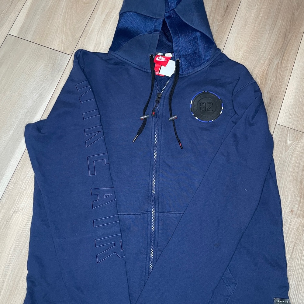 Vintage Nike Men's Blue Hoodie Jacket size L